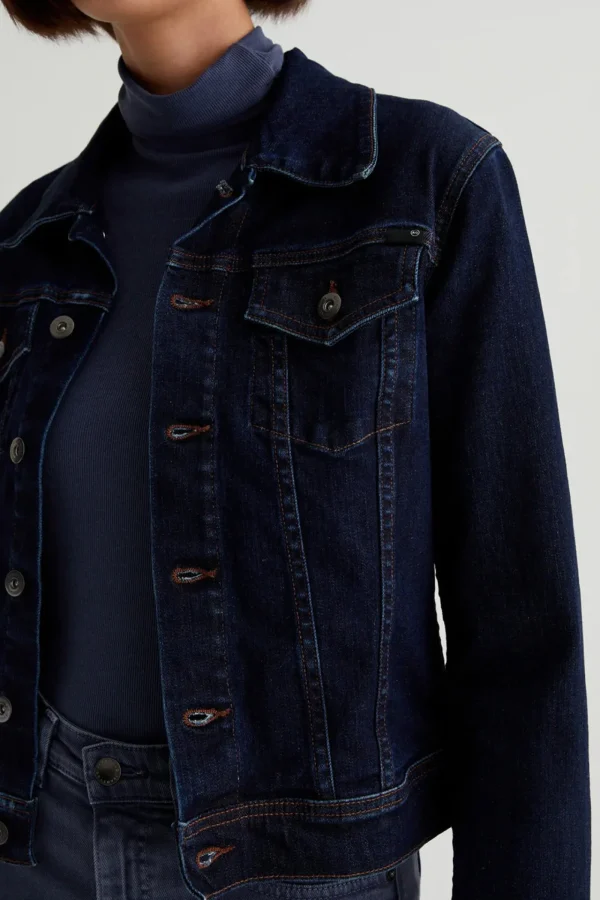 Women Trina Turk Ag Dark Wash Robyn Jean Jacket