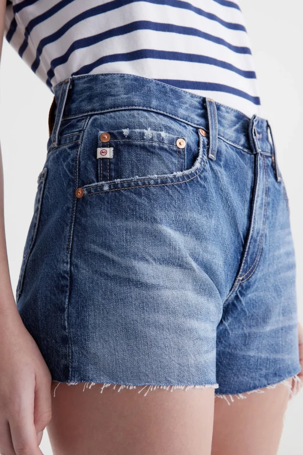 Women Trina Turk Ag Women'S Blue Hailey Cut-Off Short