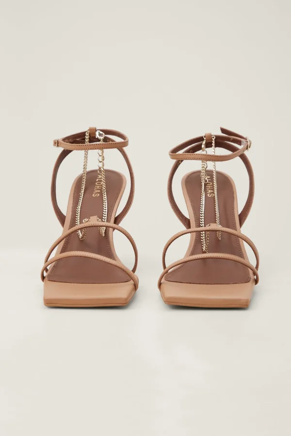 Trina Turk Alohas Straps Chain Heel