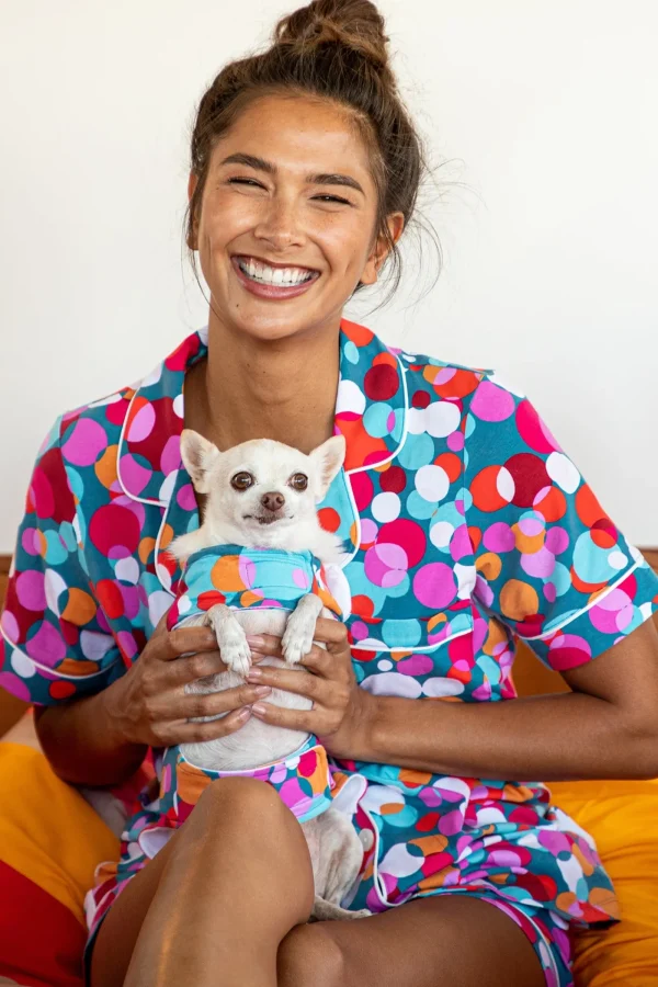 Trina Turk Bubble Dots French Terry Pet Pajama Jacket