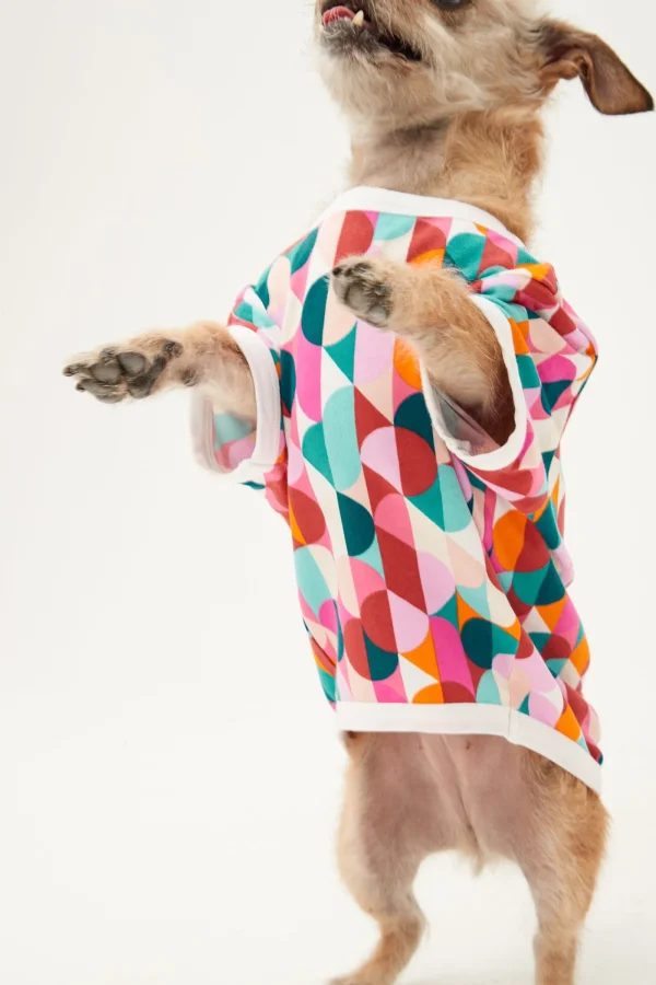 Men Trina Turk Dancing Dots Jersey Pet Pajama Shirt