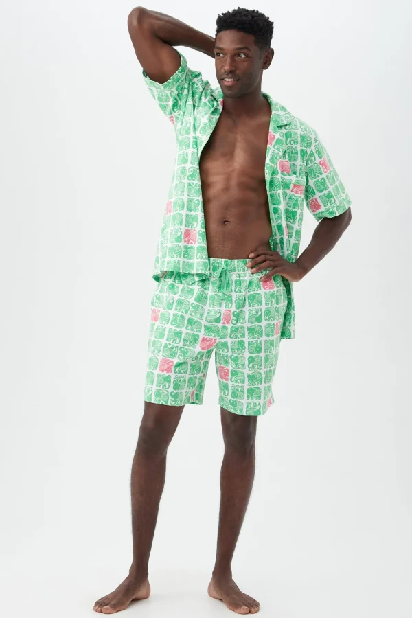 Men Trina Turk Elephants Men'S Short Sleeve Boxer Short Jersey Pj Set