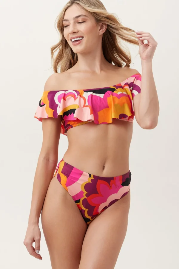 Women Trina Turk Fan Faire Off The Shoulder Ruffle Bandeau Top