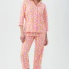 Women Trina Turk Flower Swirl Women'S Cropped Classic Pj Set