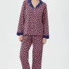 Women Trina Turk Geo Rainbow Women'S Long Sleeve Long Pant Jersey Pj Set