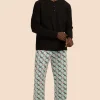 Men Trina Turk Hounds Men'S Long Sleeve Henley Long Pant Pj Set