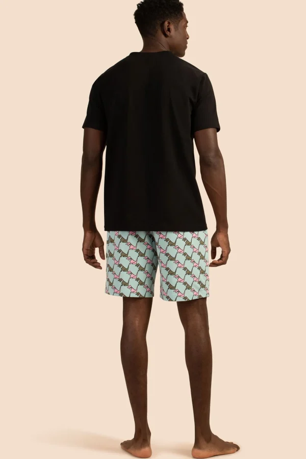 Men Trina Turk Hounds Men'S Short Sleeve Henley Boxer Short Jersey Pj Set