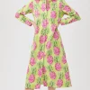 Women Trina Turk Kiwi Pineapple Women'S Maxi Length Button-Front Sleepshirt
