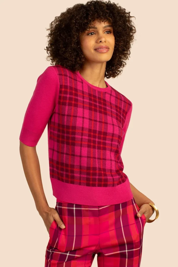 Women Trina Turk Mackenzie Plaid Crewneck