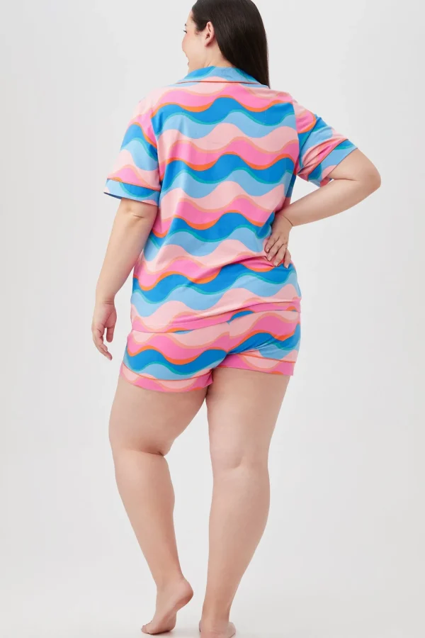 Women Trina Turk New Wave Women'S Short Sleeve Shorty Jersey Pj Set