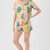 Women Trina Turk Pineapples Women'S Short Sleeve Shorty Jersey Pj Set