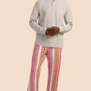Men Trina Turk Pom Men'S Long Sleeve Henley Long Pant Pj Set