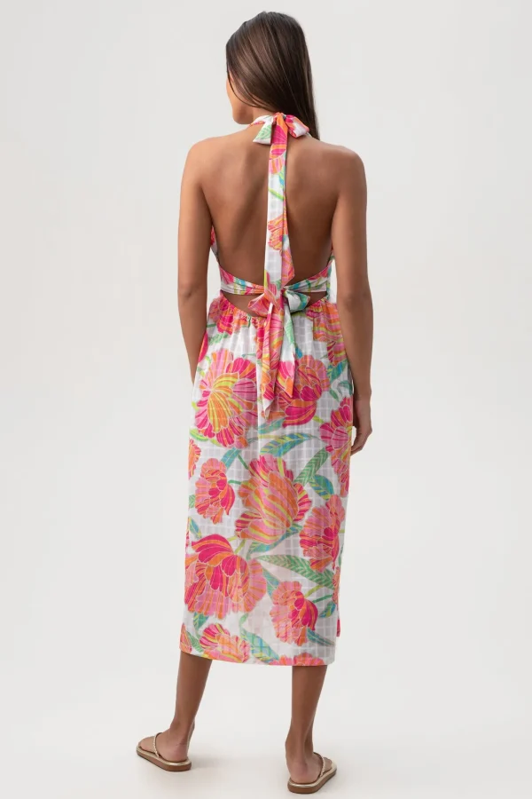 Women Trina Turk Poppy High Neck Midi Dress