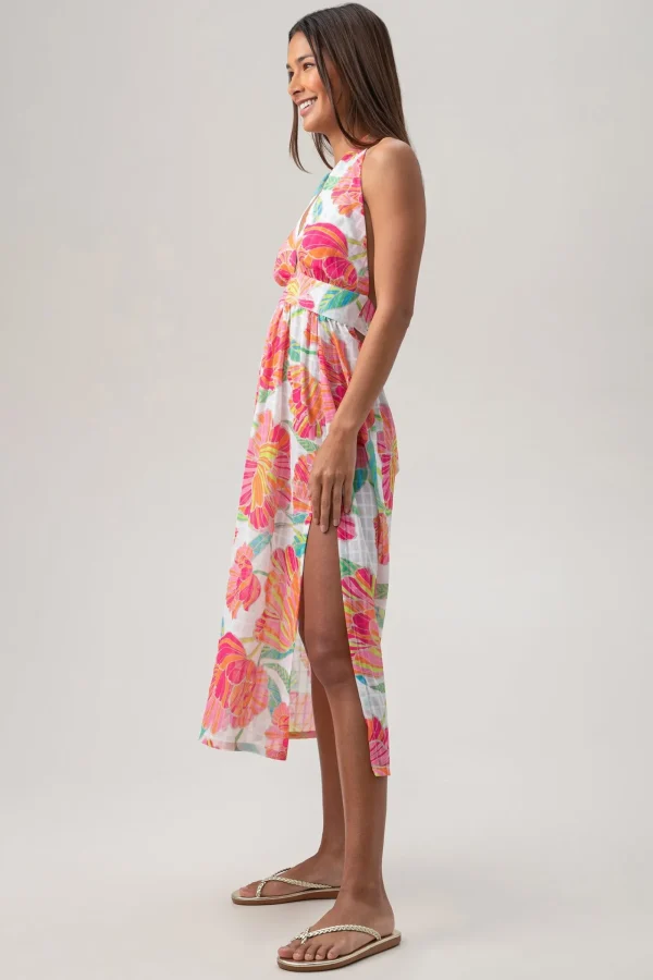 Women Trina Turk Poppy High Neck Midi Dress