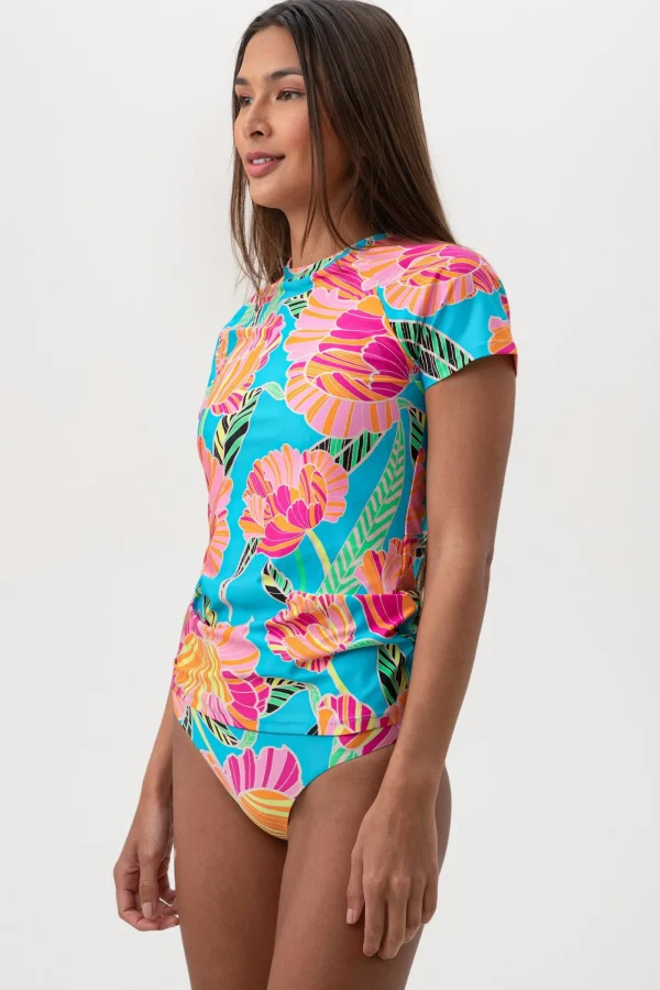 Women Trina Turk Poppy Short Sleeve Swim Tee
