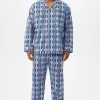 Men Trina Turk Santa Inez Men'S Long Sleeve Long Pant Jersey Pj Set
