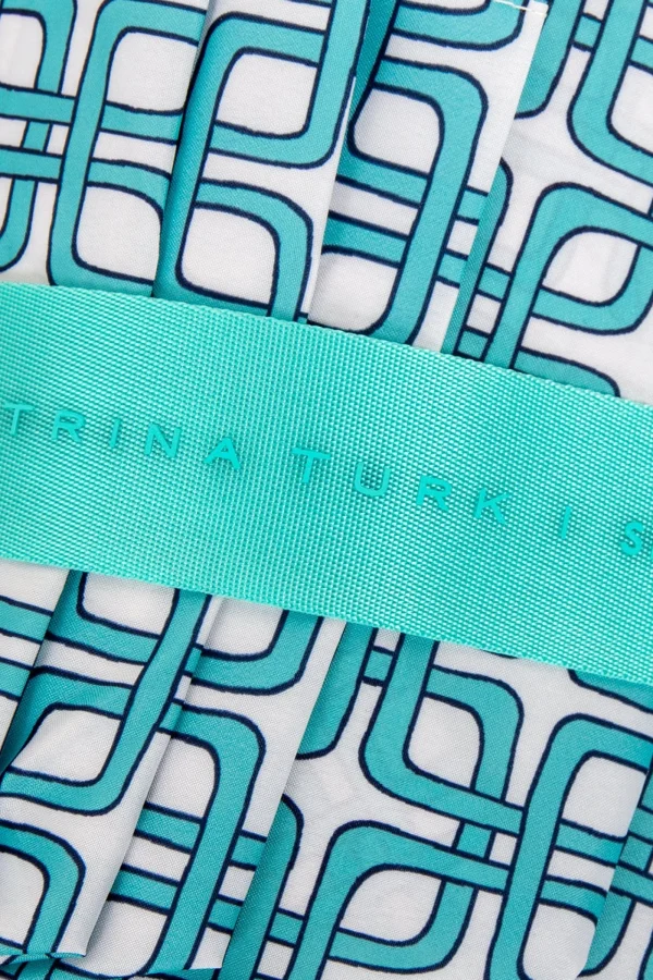 Trina Turk Blue Breeze Block Compact Umbrella