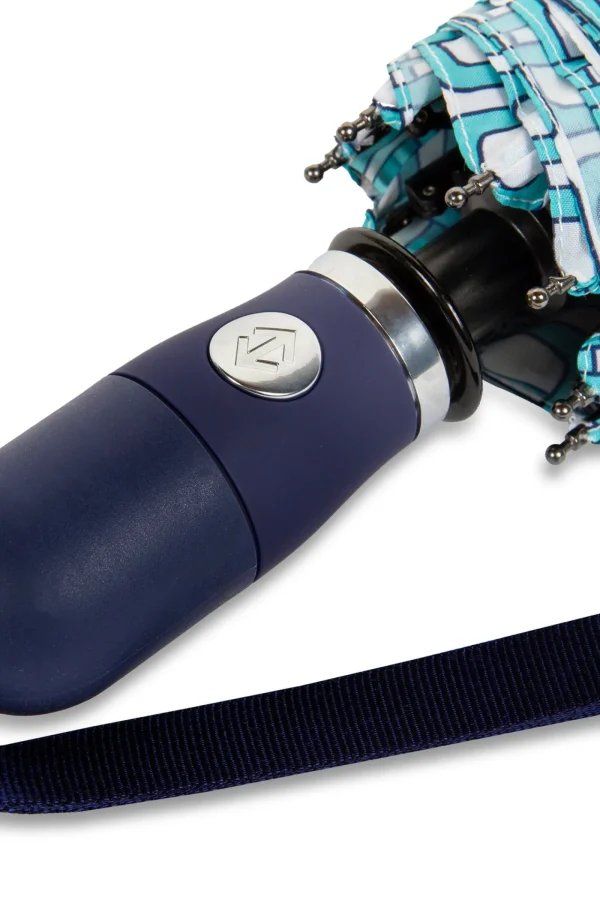 Trina Turk Blue Breeze Block Compact Umbrella