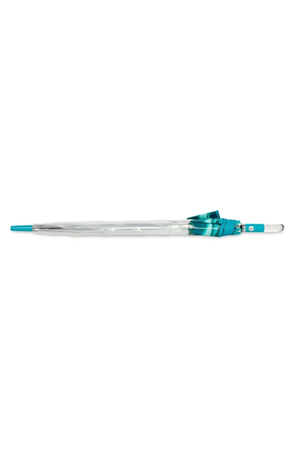 Trina Turk Blue Waves Of Capri Clear Bubble Umbrella