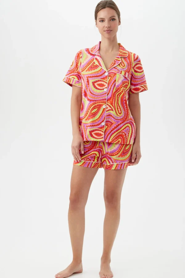 Women Trina Turk Vivacious Women'S Short Sleeve Shorty Jersey Pj Set