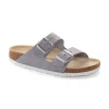 Trina Turk Women'S Arizona Original Footbed Shimmering Purple Suede Sandal