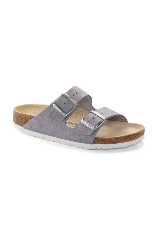 Trina Turk Women'S Arizona Original Footbed Shimmering Purple Suede Sandal